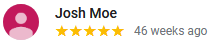 avatar image of Josh Moe from Google reviews